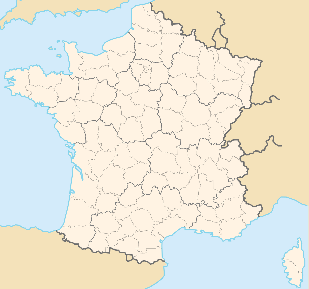 Carte des régions de France métropolitaine