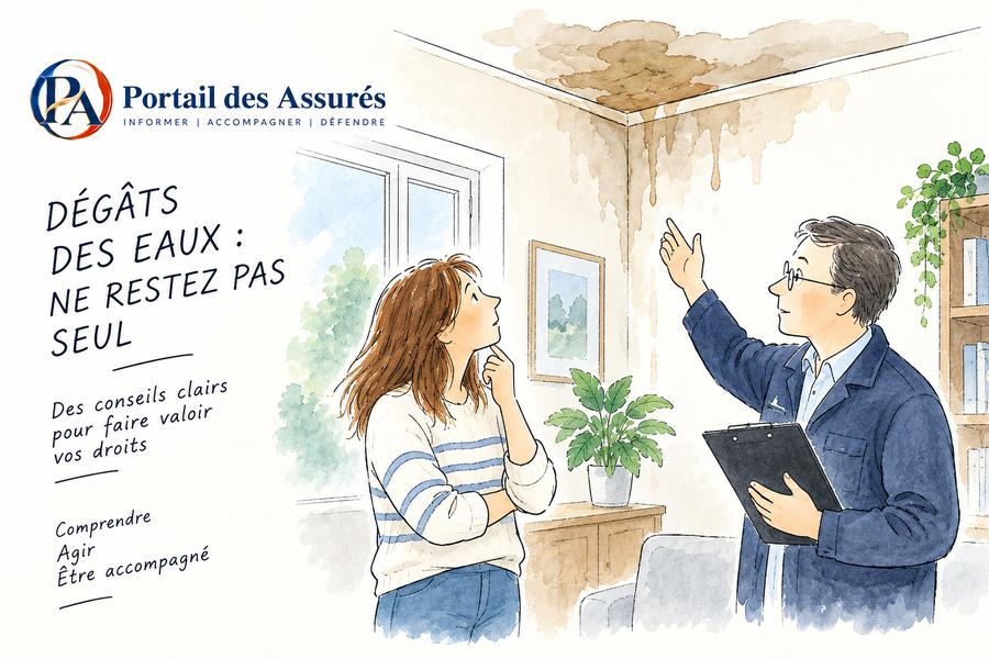 Assurée accompagnée face à un dégât des eaux pour comprendre ses droits et son indemnisation